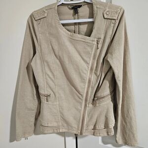White House Black Market Beige Utility Jacket